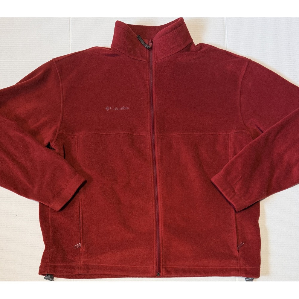 COLUMBIA - Men's Fleece Jacket - Red‎ Full Zip - Size XXL - 2X-Large